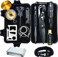 🔧 ultimate 12-in-1 outdoor emergency survival kit with paracord bracelet, compact knife, multitool, compass, and hard shell case - includes batteries логотип