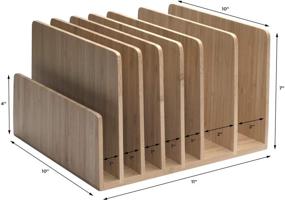img 3 attached to 📚 Organize Your Devices with MobileVision Bamboo: 7 Slot Organizer for Smartphones, Tablets, and Laptops, including Extra Wide Slots for Laptops.