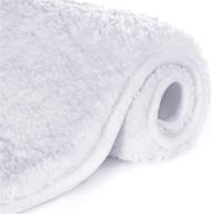 🛁 lifewit bathroom rug bath mat 32"x20" - non-slip soft shower rug - plush microfiber - water absorbent thick shaggy floor mats - machine washable - white logo