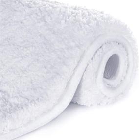 img 4 attached to 🛁 Lifewit Bathroom Rug Bath Mat 32"x20" - Non-Slip Soft Shower Rug - Plush Microfiber - Water Absorbent Thick Shaggy Floor Mats - Machine Washable - White