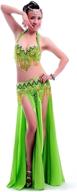 👸 royal smeela professional belly dance costume set for women - bra, belt, skirt with slit - perfect carnival outfit logo