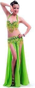 img 4 attached to 👸 ROYAL SMEELA Professional Belly Dance Costume Set for Women - Bra, Belt, Skirt with Slit - Perfect Carnival Outfit