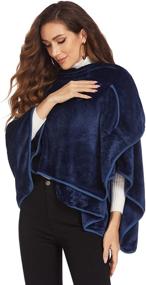 img 2 attached to 🧥 Stylish Cardigan Sweater Coat for Fall Winter - Ekouaer Women's Shawls and Wraps featuring Open Front Poncho Cape Design with Spacious Pockets