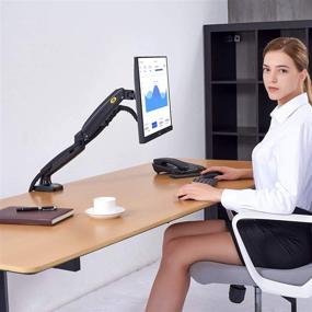 img 3 attached to 🖥️ NB North Bayou F80 Full Motion Swivel Gas Spring Monitor Desk Mount Stand for 17-30'' Monitors (4.4lbs-19.8lbs) - Computer Monitor Stand