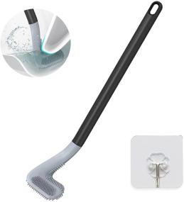 img 3 attached to 🚽 Silicone Toilet Brush: Shop Again Golf Toilet Bowl Cleaner Set with Anti Slip Grip Handle and Wall Mount for Deep Cleaning - Bathroom Holder Included