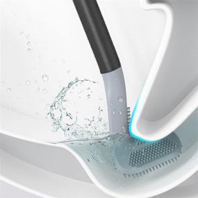 img 2 attached to 🚽 Silicone Toilet Brush: Shop Again Golf Toilet Bowl Cleaner Set with Anti Slip Grip Handle and Wall Mount for Deep Cleaning - Bathroom Holder Included