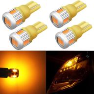 alla lighting 4x 194 led bulb, super bright amber yellow 194na 175 168 2825 w5w t10 wedge smd side marker, interior map, dome, trunk lights logo