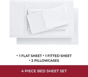 img 1 attached to 🛏️ Mellanni Full Bed Sheets in Organic Cotton - 400 Thread Count, 4-Piece White Sheet Set for Full Size Bed - Fits 16" Deep Full Size Mattress (Full, White)