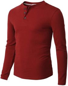 img 4 attached to H2H Casual Henley Shirts KMTTL062 Men's Clothing