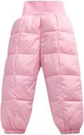 lightweight warm snow pants for happy cherry baby boys and girls - elastic, windproof, and down-filled logo