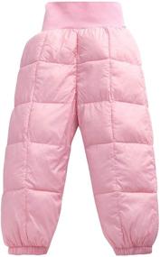 img 4 attached to Lightweight Warm Snow Pants for Happy Cherry Baby Boys and Girls - Elastic, Windproof, and Down-Filled