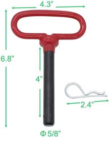 img 1 attached to 🔒 X-Haibei Head Towing Hitch Pin and Clip 5/8 x 4 inch: Versatile Tractor Truck Accessory with Red Handle - 1 Pack