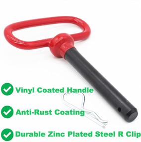 img 2 attached to 🔒 X-Haibei Head Towing Hitch Pin and Clip 5/8 x 4 inch: Versatile Tractor Truck Accessory with Red Handle - 1 Pack