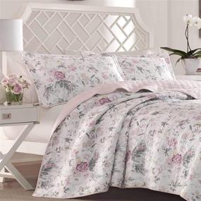 img 3 attached to 🌸 Upgrade Your Bedroom with Laura Ashley Home's Breezy Floral Collection - Reversible Lightweight Cotton Bedding, Pre-Washed for Extra Softness, Queen Size in Pink/Green