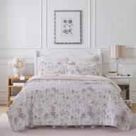 🌸 upgrade your bedroom with laura ashley home's breezy floral collection - reversible lightweight cotton bedding, pre-washed for extra softness, queen size in pink/green logo
