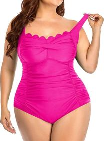 img 3 attached to Aqua Eve Swimsuits Scalloped Swimwear Women's Clothing in Swimsuits & Cover Ups