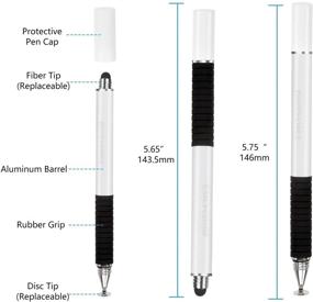 img 3 attached to 🖊️ 2 Pcs Stylus Pens for Touch Screens - Capacitive Sensitivity, 2-in-1 Stylish Pencils for iPad iPhone Tablets & More (Black/White)