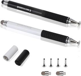 img 4 attached to 🖊️ 2 Pcs Stylus Pens for Touch Screens - Capacitive Sensitivity, 2-in-1 Stylish Pencils for iPad iPhone Tablets & More (Black/White)