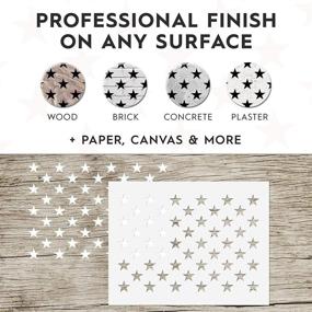 img 3 attached to 🎨 50 Stars Stencil Template for Painting on Wood, Fabric, Paper, Airbrush - Set of 3 Large, 3 Medium, and 3 Small Stencils. Perfect for Flag Day and Independence Day Decorations