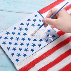 img 1 attached to 🎨 50 Stars Stencil Template for Painting on Wood, Fabric, Paper, Airbrush - Set of 3 Large, 3 Medium, and 3 Small Stencils. Perfect for Flag Day and Independence Day Decorations