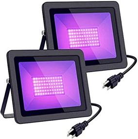 img 2 attached to 🔦 Enhance Your Experience with 100W Black Lighting - IP65 Waterproof - Ideal for Parties, Stages, Aquariums, Body Paint, Fluorescent Posters, and More! (2-Pack)