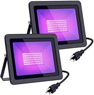 🔦 enhance your experience with 100w black lighting - ip65 waterproof - ideal for parties, stages, aquariums, body paint, fluorescent posters, and more! (2-pack) логотип