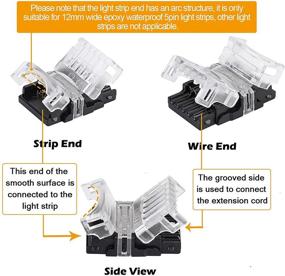 img 2 attached to 🌈 SUPERNIGHT 5 Pin LED Connector 8 Pack: Waterproof RGBW RGBWW 5050 LED Strip Lights – Easy Strip-to-Wire Quick Connection