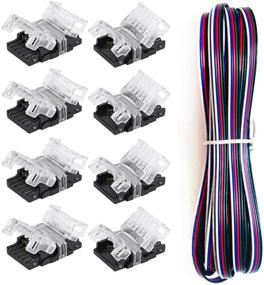 img 4 attached to 🌈 SUPERNIGHT 5 Pin LED Connector 8 Pack: Waterproof RGBW RGBWW 5050 LED Strip Lights – Easy Strip-to-Wire Quick Connection