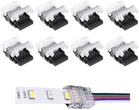 img 3 attached to 🌈 SUPERNIGHT 5 Pin LED Connector 8 Pack: Waterproof RGBW RGBWW 5050 LED Strip Lights – Easy Strip-to-Wire Quick Connection