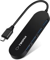 💻 twopan ультратонкий usb c к usb 3.0 хаб - 4 порта мультипорт usb адаптер для ноутбуков - тип c к usb адаптер с высокой скоростью - мини usb хаб для macbook pro/mini/air, xps, yoga, elitebook, chromebook логотип