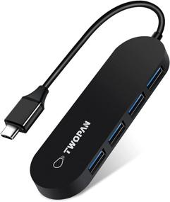 img 4 attached to 💻 TWOPAN Ультратонкий USB C к USB 3.0 Хаб - 4 порта Мультипорт USB адаптер для ноутбуков - Тип C к USB адаптер с высокой скоростью - Мини USB хаб для MacBook Pro/Mini/Air, XPS, Yoga, EliteBook, Chromebook