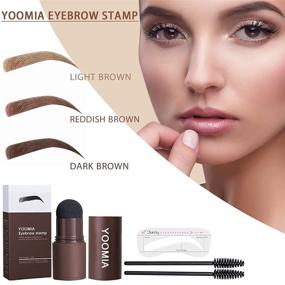 img 3 attached to 👁️ "Enhance Your Brows with the Waterproof Dark Brown Eyebrow Stamp Stencil Kit & Hairline Shadow Powder