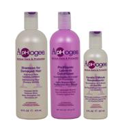 💇 revitalize damaged hair with aphogee shampoo + provitamin leave-in conditioner + keratin 2 minute reconstructor - 16oz set logo