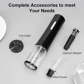 img 3 attached to SENZER Electric Wine Opener Set with LED Light, Foil Cutter, Vacuum Stoppers, 4-in-1 Aerator and Pourer - Reusable Corkscrew Gift Set for Kitchen, Bar, Restaurant - Black