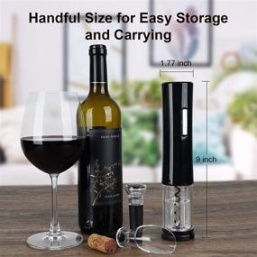 img 1 attached to SENZER Electric Wine Opener Set with LED Light, Foil Cutter, Vacuum Stoppers, 4-in-1 Aerator and Pourer - Reusable Corkscrew Gift Set for Kitchen, Bar, Restaurant - Black