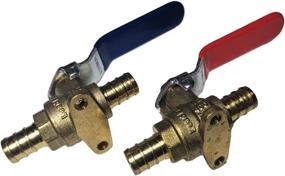 img 2 attached to 🔧 XFITTING 1/2" Pex Ball Valve with Drop Ear – Hot & Cold, Full Port, Lead-Free Brass (2 Packs)