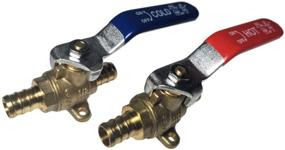 img 3 attached to 🔧 XFITTING 1/2" Pex Ball Valve with Drop Ear – Hot & Cold, Full Port, Lead-Free Brass (2 Packs)