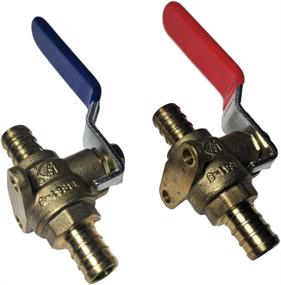 img 1 attached to 🔧 XFITTING 1/2" Pex Ball Valve with Drop Ear – Hot & Cold, Full Port, Lead-Free Brass (2 Packs)