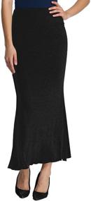 img 4 attached to 💙 I Love SIA Plus Size Floor Length Maxi Skirt with High Waist and Fold-Over Design for Women