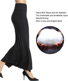 img 1 attached to 💙 I Love SIA Plus Size Floor Length Maxi Skirt with High Waist and Fold-Over Design for Women