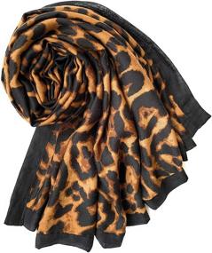 img 3 attached to 🐆 Bellaselah Women's Soft Leopard Print Scarf - Wrinkle-Free, 70”x35”, Brown and Black Shades