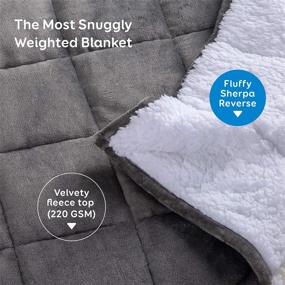 img 3 attached to BUZIO Sherpa Weighted Blanket Flannel Bedding for Kids' Bedding