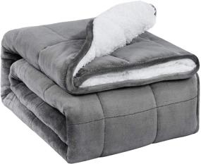 img 4 attached to BUZIO Sherpa Weighted Blanket Flannel Bedding for Kids' Bedding