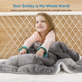 img 1 attached to BUZIO Sherpa Weighted Blanket Flannel Bedding for Kids' Bedding