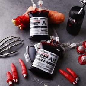 img 2 attached to 🧛 Reusable Halloween Drink Pouches - 10 Pack of meowtastic Blood Bag for Drinks, Heavy Duty, Reclosable - Ideal for Halloween Party Favors, Costume Props, and Halloween Themed Events