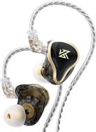 🎧 kz zas iem earphones - hybrid 16-unit high-frequency 7ba+10mm dual dd hifi stereo sound, noise cancelling, in-ear headphones with built-in microphone (wired black) logo