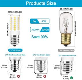 img 3 attached to 🔆 Dimmable E17 LED Bulbs: 5W Microwave Over Stove Bulb - 40W Incandescent Equivalent - Daylight White 6000K - Compatible with Whirlpool Maytag GE Kenmore LG Microwaves - Replaces 8206232A 1890433 AP4512653 - 2 Pack