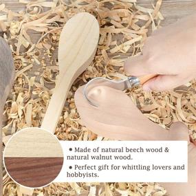 img 2 attached to Premium Wood Carving Spoon Blank Kit for Whittler Beginners - Beech and Walnut Wood Craft Set (5 Pack)