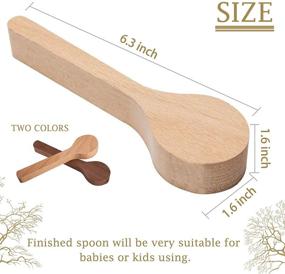 img 3 attached to Premium Wood Carving Spoon Blank Kit for Whittler Beginners - Beech and Walnut Wood Craft Set (5 Pack)