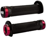 odi ruffian lock-on atv hand grips - black/red clamps / 120mm logo